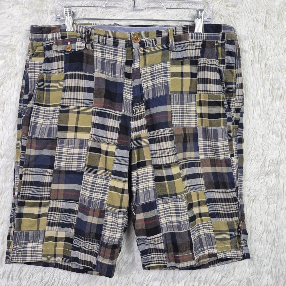 J.Crew Shorts Mens 36 Multicolor Madras Patchwork Chino Cotton Preppy Casual